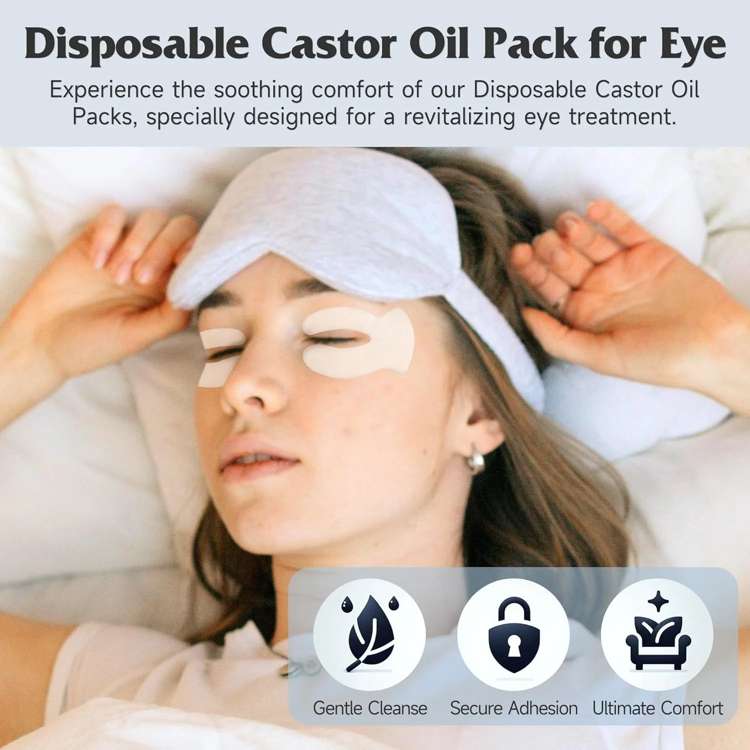 100 جفت پد روغنی برای پدهای چشم، پدهای روغن کرچک برای چشم، بسته روغن کرچک انعطاف پذیر و بسیار جاذب، بدون نیاز به شستشو، ضد نشت (روغن شامل نمی شود)