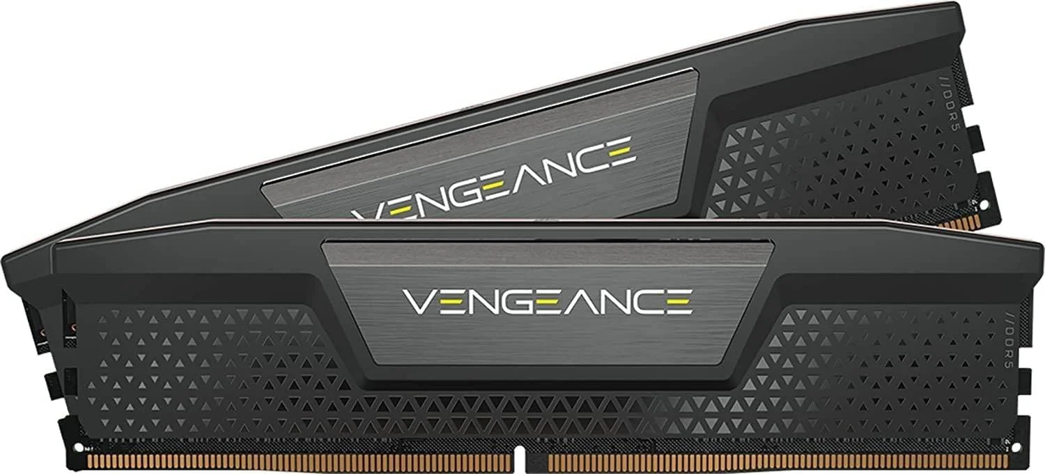 کیت حافظه دسکتاپ کرسیر VENGEANCE با ظرفیت 32 گیگابایت (2x16GB) DDR5، سرعت حافظه 6200 مگاهرتز، تاخیر تست شده 32-38-38-80، ولتاژ حافظه 1.40 ولت، XMP 3.0، 288 پین، PMIC اورکلاک، مشکی | CMK32GX5M2X6200C32