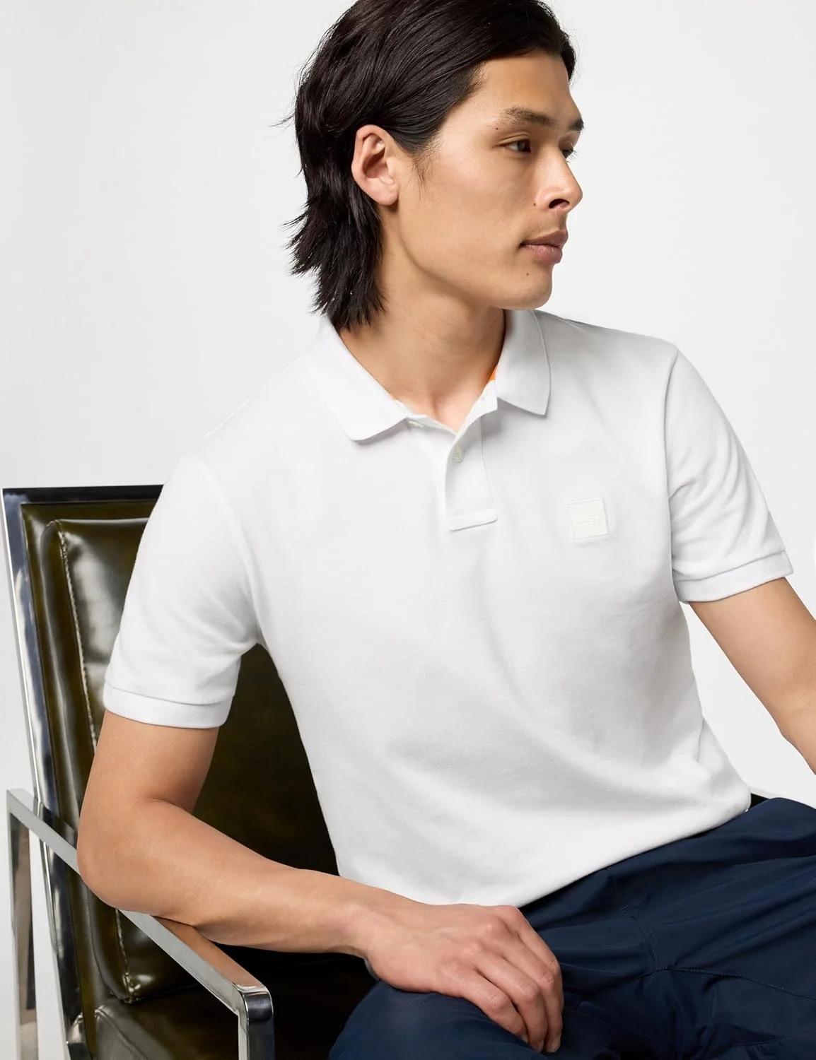 پولوشرت مردانه BOSS با لوگوی مربعی و فیت اسلیم پولوشرت مردانه BOSS با لوگوی مربعی و فیت اسلیم