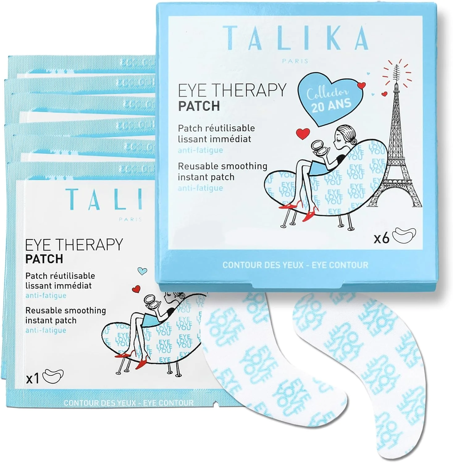 پد چشم درمانی تالیکا - پد فوری صاف کننده چشم - ماسک چشم برای سیاهی و پف زیر چشم - پدهای زیر چشم قابل استفاده مجدد - اثر فوری - 6 جفت پد چشم