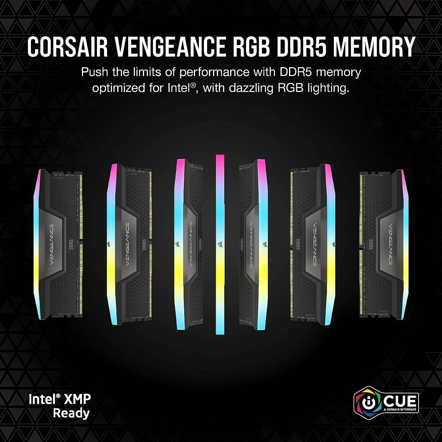 کیت حافظه دسکتاپ دو کاناله 32 گیگابایتی (2x16 گیگابایت) CORSAIR VENGEANCE RGB DDR5 288-Pin، سرعت تست شده 6000 مگاهرتز، تاخیر 30-36-36-76، پروفایل AMD EXPO و Intel XMP 1.40 ولت، خاکستری | CMH32GX5M2B6000Z30K کیت حافظه دسکتاپ دو کاناله 32 گیگابایتی (2x16 گیگابایت) CORSAIR VENGEANCE RGB DDR5 288-Pin، سرعت تست شده 6000 مگاهرتز، تاخیر 30-36-36-76، پروفایل AMD EXPO و Intel XMP 1.40 ولت، خاکستری | CMH32GX5M2B6000Z30K