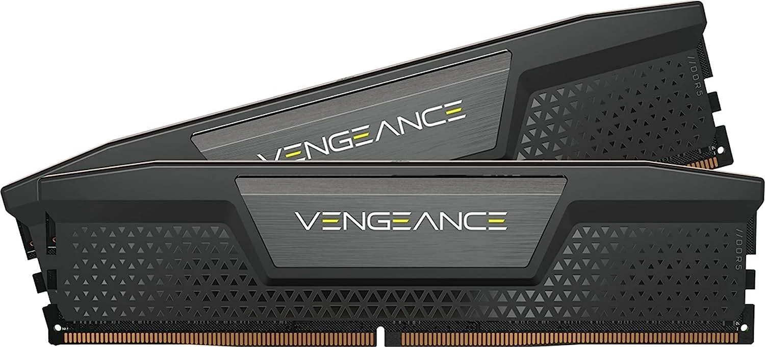 کیت حافظه دسکتاپ 48 گیگابایتی (2x24 گیگابایت) DDR5 کرسیر VENGEANCE، سرعت حافظه 5600 مگاهرتز، تاخیر تست شده 40-40-40-77، ولتاژ حافظه 1.25 ولت، XMP 3.0، 288 پین، Overclock PMIC، مشکی | CMK48GX5M2B5600C40