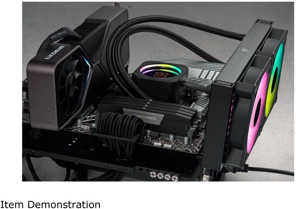 کیت حافظه دسکتاپ کرسیر VENGEANCE با ظرفیت 48 گیگابایت (2x24GB) DDR5، سرعت حافظه 7000 مگاهرتز، تاخیر تست شده 40-52-52-114، ولتاژ حافظه 1.40 ولت، XMP 3.0، 288 پین، اورکلاک PMIC، مشکی | CMK48GX5M2B7000C40