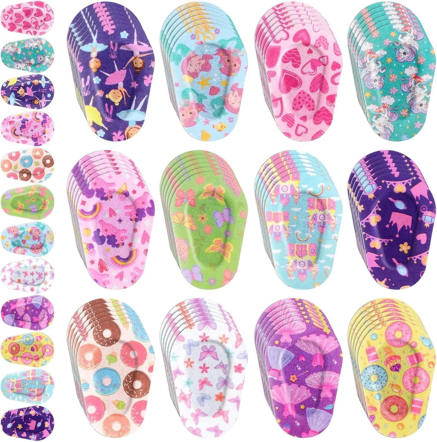 چشم بند کودکانه یلاجوی، بسته 60 عددی - طرح های رنگارنگ و سرگرم کننده | پنبه تنفسی مسدود کننده نور، 12 مدل | چسبی و راحت برای کودکان نوپا