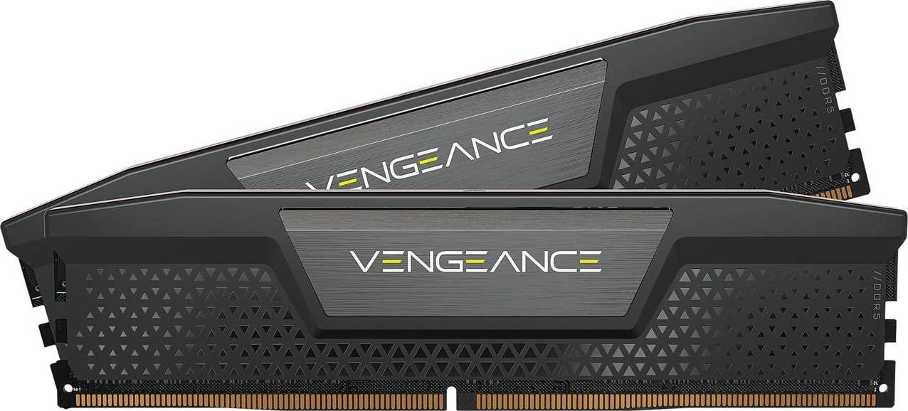 کیت حافظه دسکتاپ 64 گیگابایتی (2x32 گیگابایت) DDR5 کرسیر VENGEANCE، سرعت حافظه 5600 مگاهرتز، تاخیر تست شده 36-36-36-76، ولتاژ حافظه 1.25 ولت، XMP 3.0، 288 پین، Overclock PMIC، مشکی | CMK64GX5M2B5600C36