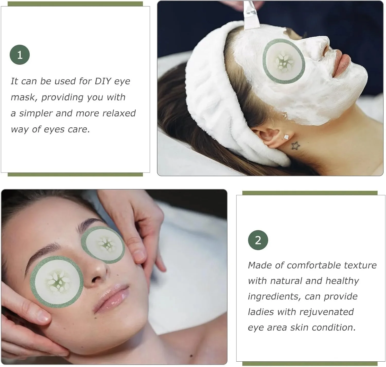 20 عدد پد زیر چشم یکبار مصرف با طرح خیار، پدهای چشمی غیر بافته، ابزار مراقبت از چشم برای استفاده خانگی، مسافرت و سالن