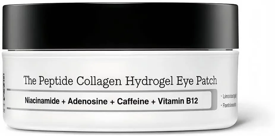 پچ های هیدروژل کلاژن پپتیدی دور چشم (60 عدد) به همراه قاشق - مراقبت از پوست کره ای برای کاهش سیاهی دور چشم، پف و چین و چروک برای پوست های حساس