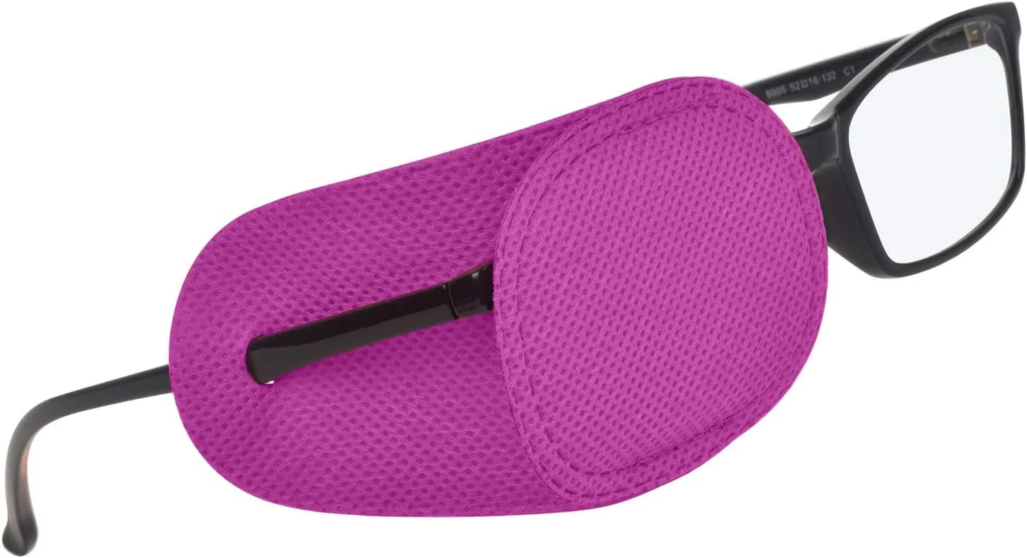 پد چشم آمبلیوپی برای عینک، پد چشم کودک، پد چشمی عالی برای عینک کودکان، درمان تنبلی چشم و استرابیسم برای کودکان، بدون ایجاد حساسیت برای پوست کودکان (صورتی، 6 عدد)