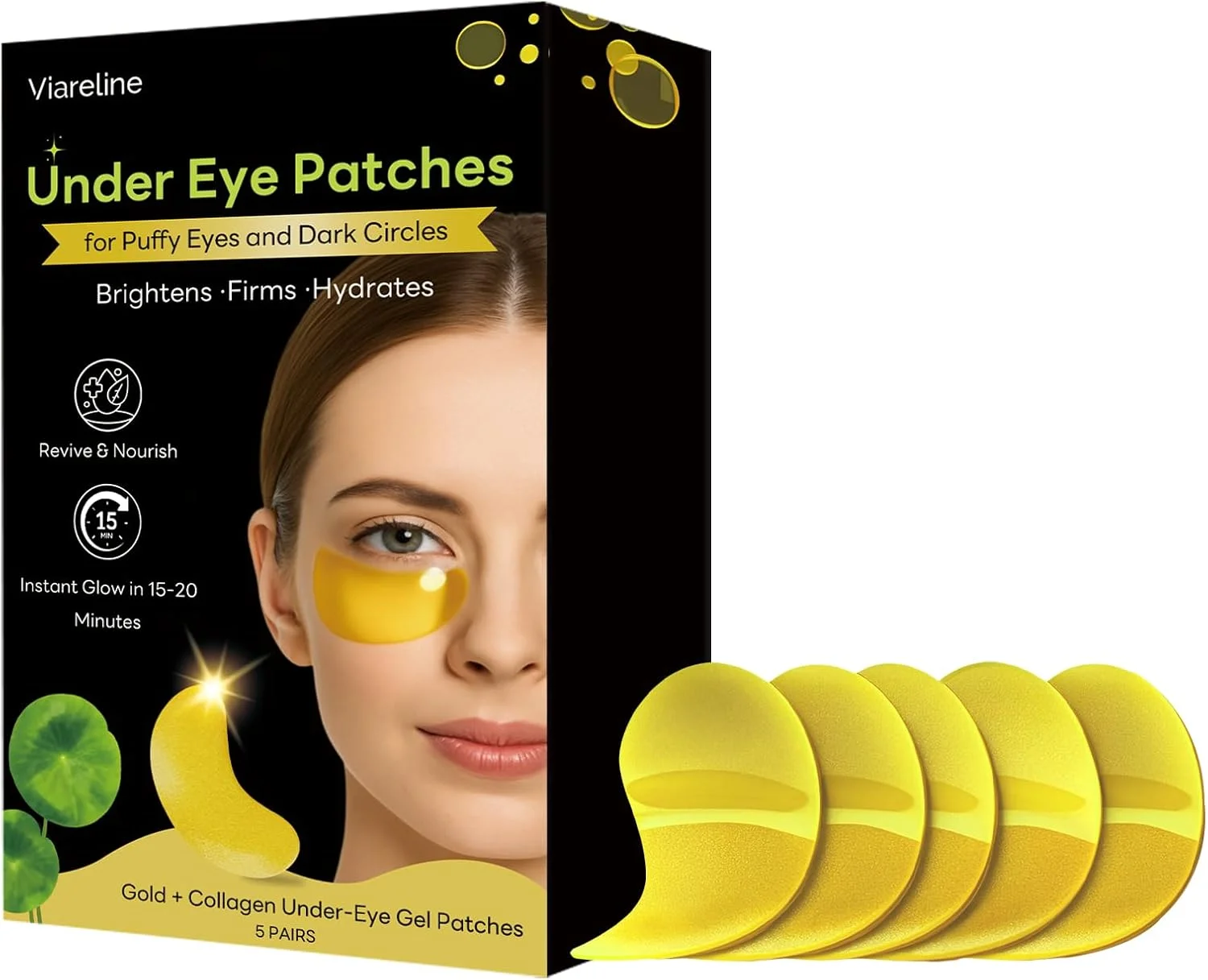 پد چشم برای بانوان - ماسک مراقبت از پوست کلاژن، پد زیر چشم آبرسان برای تیرگی، پف و چروک، پد ماسک زیر چشم با ویتامین E