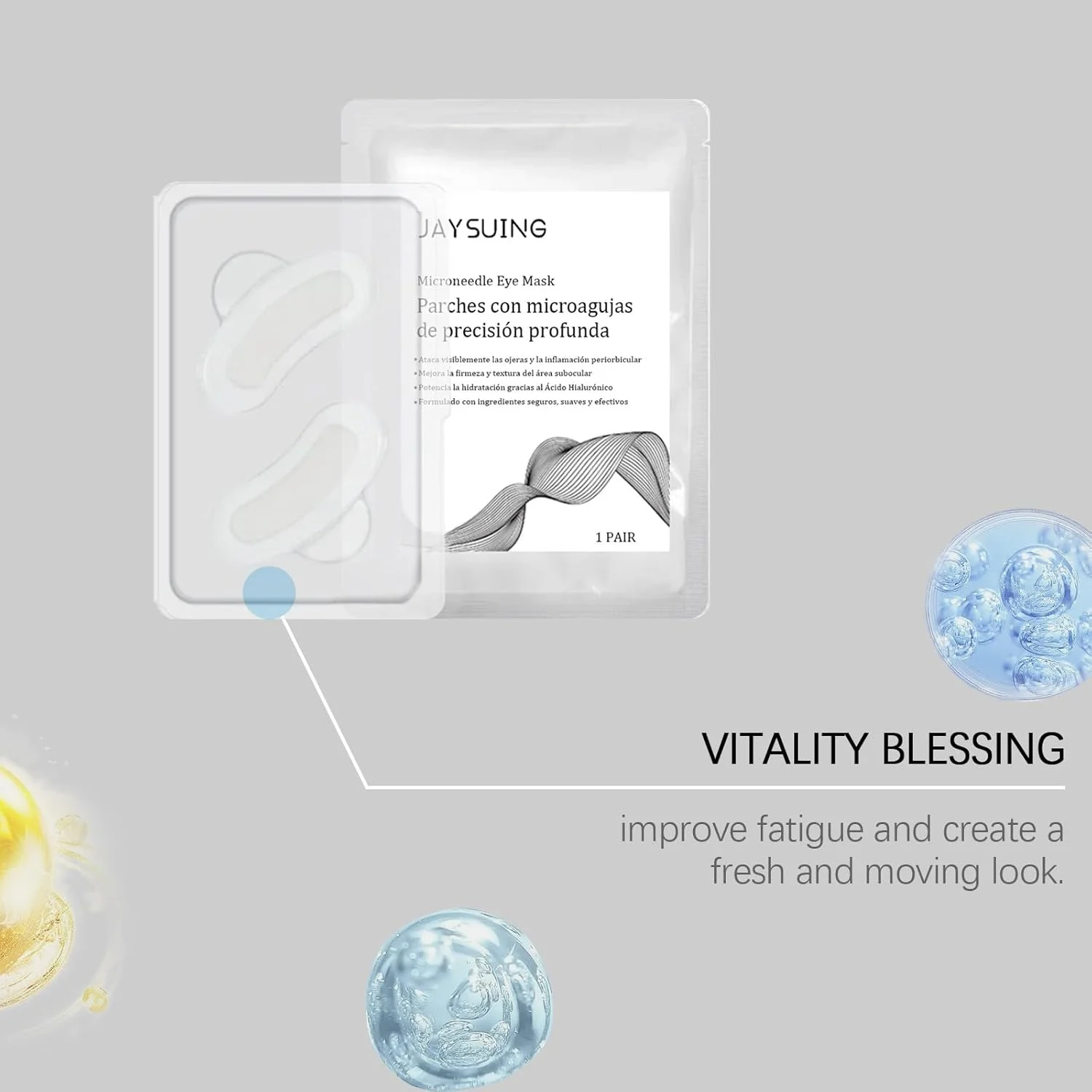 پچ های میکرونیدل چشم، ماسک میکرونیدل پچ میکرونیدل برای خطوط ریز، چین و چروک های چشم، حلقه های تیره، غشای مراقبت از چشم پوست چشم را مرطوب می کند