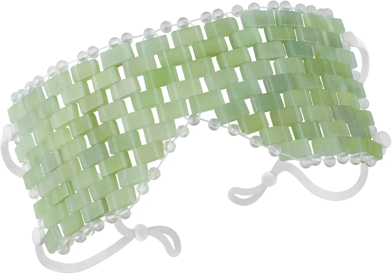 ماسک چشم یشم - با بند قابل تنظیم برای صورت، ماسک خواب یشم سنگ قیمتی 100% طبیعی برای درمان ضد پیری گرم و سرد