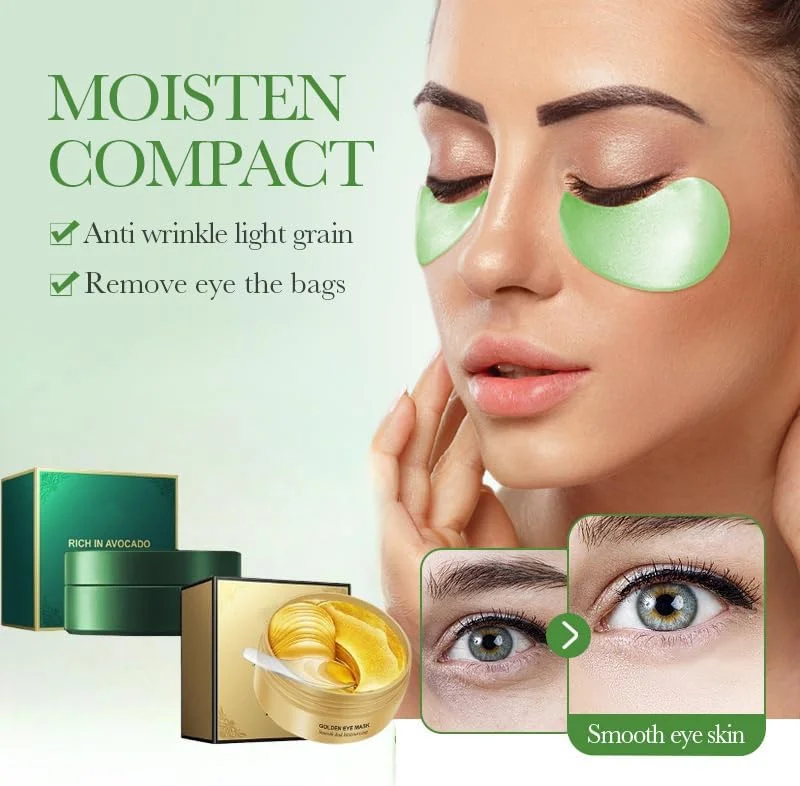 پد زیر چشم، بسته 2 عددی، ماسک زیر چشم برای پف و چروک، ضد پیری، رفع تیرگی و سفت کننده پوست دور چشم، مناسب برای آقایان و بانوان، 120 عدد - طلایی و سبز