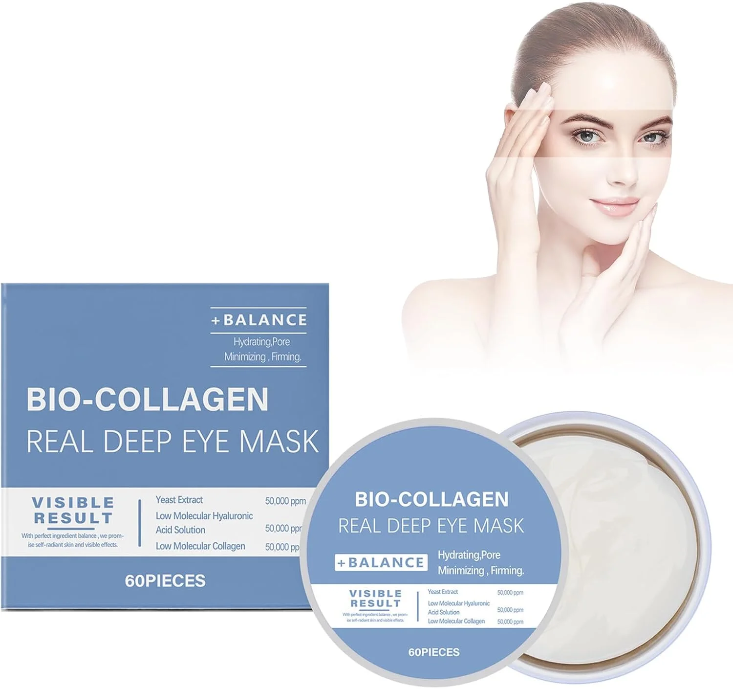 پدهای ماسک دور چشم کلاژن، پد دور چشم هیدروژل آبرسان و پر از کلاژن، ماسک دور چشم آبرسان و صاف کننده برای سیاهی و پف زیر چشم، (04)