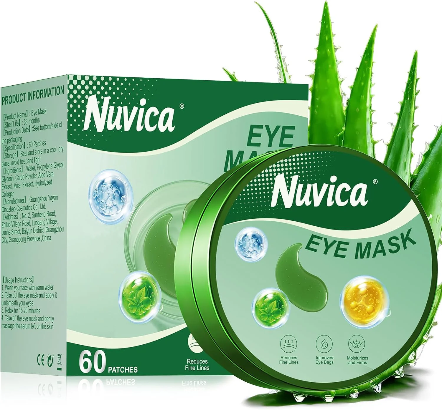 پد زیر چشم برای پف، سیاهی دور چشم، خطوط ریز و کیسه های زیر چشم، 60 عدد