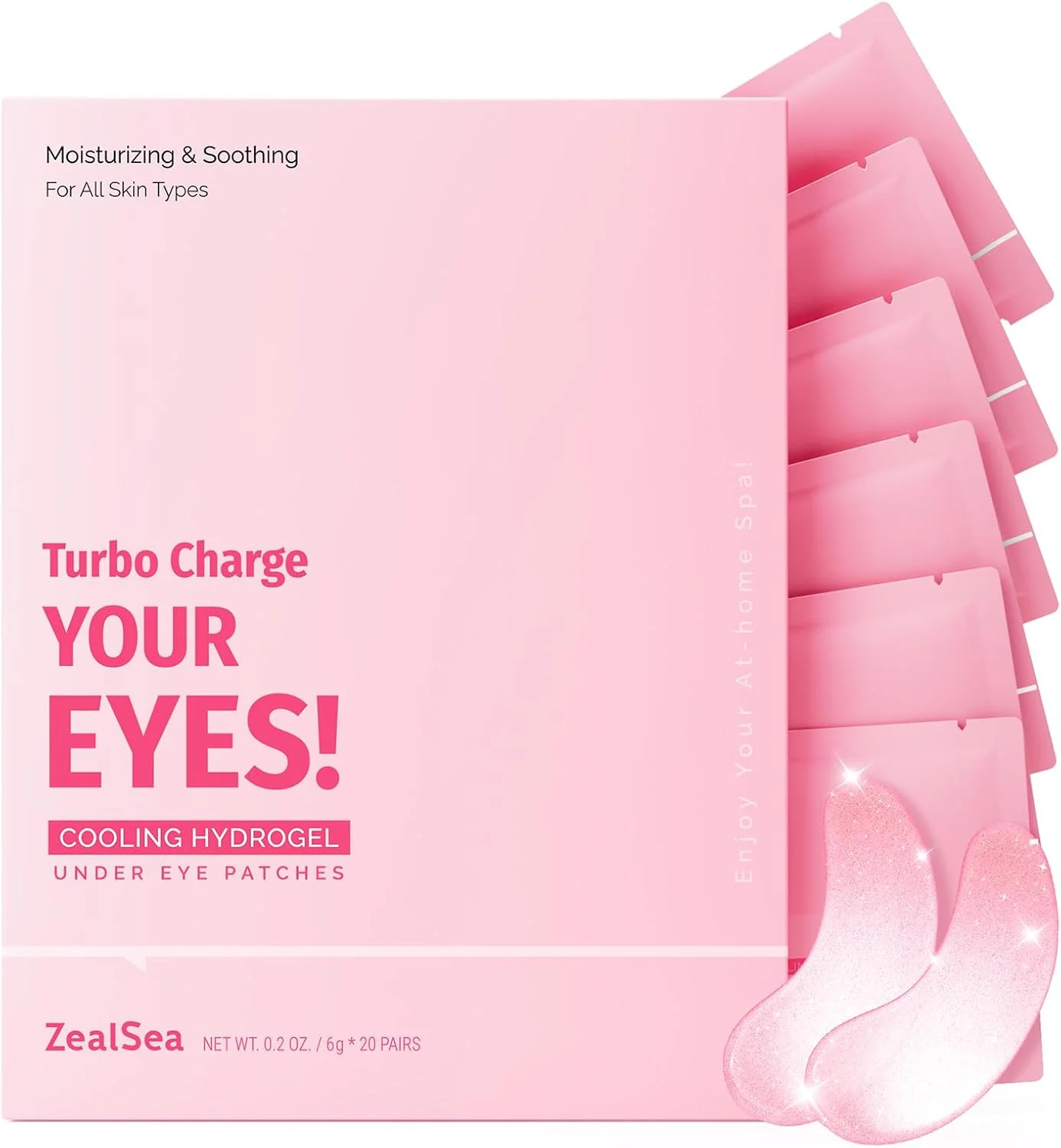 زیل‌سی 20 جفت ماسک زیر چشم برای حلقه‌های تیره و پف چشم - پچ‌های آبرسان چشم، پچ‌های ژلی درمان سیاهی زیر چشم برای زنان - چسبندگی به چشم، مرطوب کننده و روشن کننده خطوط ریز