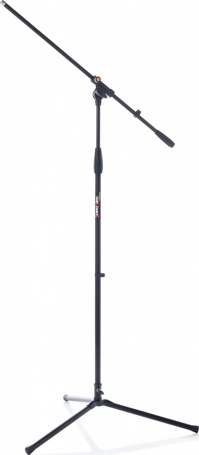 پایه میکروفون بوم Bespeco SH12NE با مفصل نایلونی تقویت شده، پایه فلزی و پایه های ضد لرزش | SH12NE