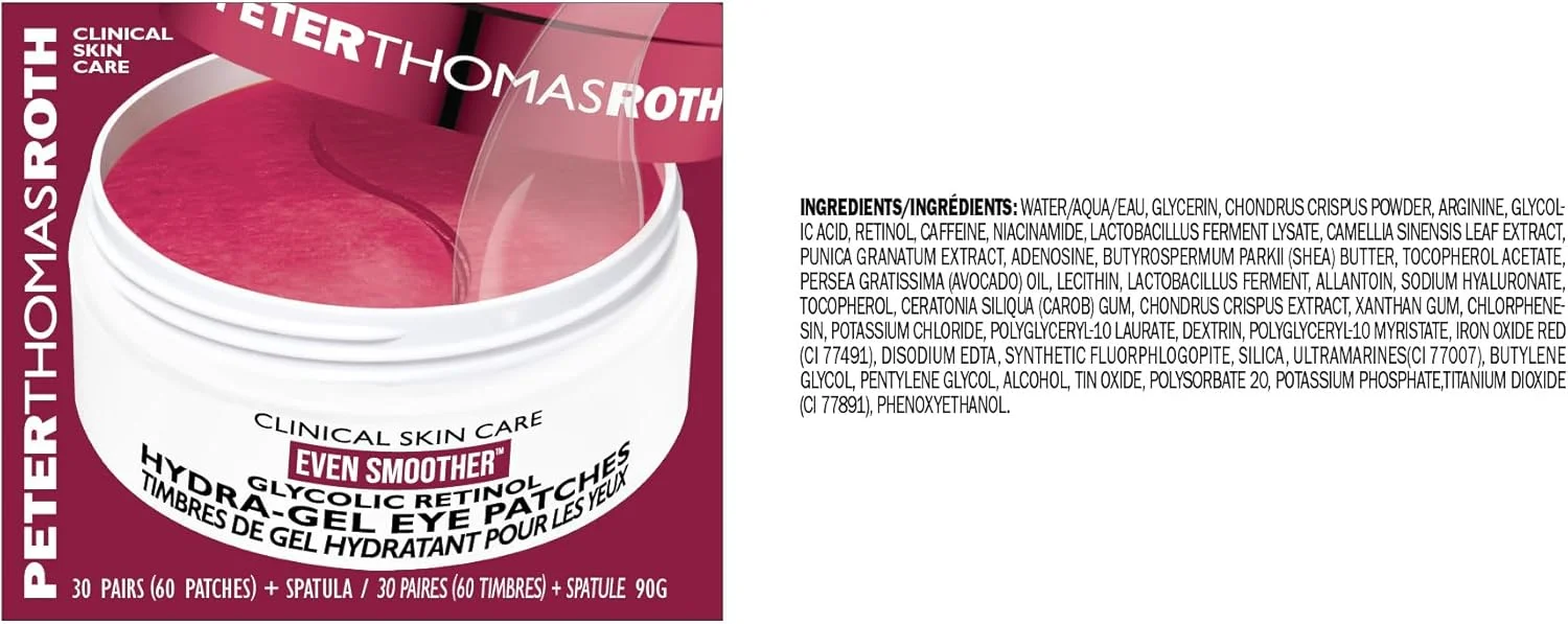 پد زیر چشم ژلی پیتر توماس راث | Even Smoother™ حاوی گلیکولیک اسید و رتینول، درمان کننده بافت ناهموار، دانه های ریز، خطوط ریز و چروک های زیر چشم