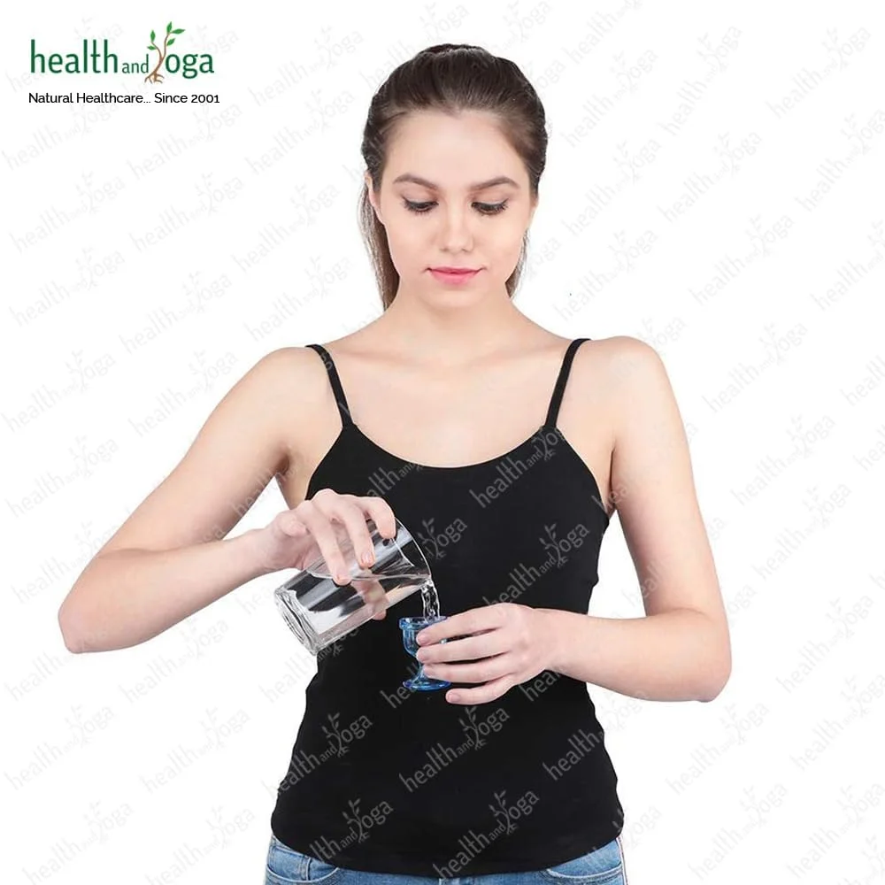 فنجان شستشوی چشم SoulGenie ChillEyes برای پاکسازی موثر چشم - با محفظه نگهداری - لبه به شکل چشم، تناسب کامل (2 عدد) (آبی)