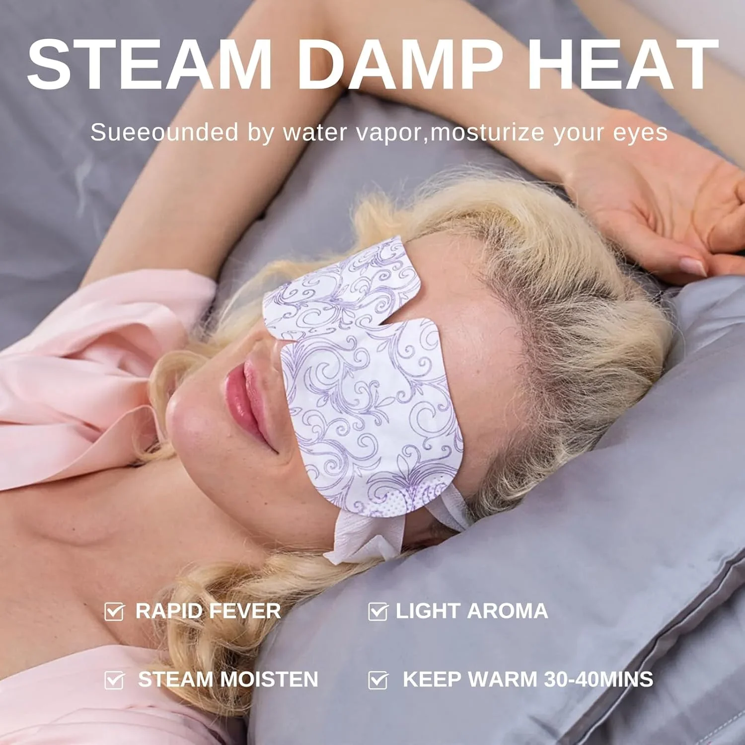 ماسک چشم بخار بابونه، 10 عددی، ماسک چشم گرمایشی، ماسک چشم یکبار مصرف خود گرم شونده، مراقبت از چشم برای خشکی چشم، سیاهی دور چشم، پف چشم، خستگی چشم