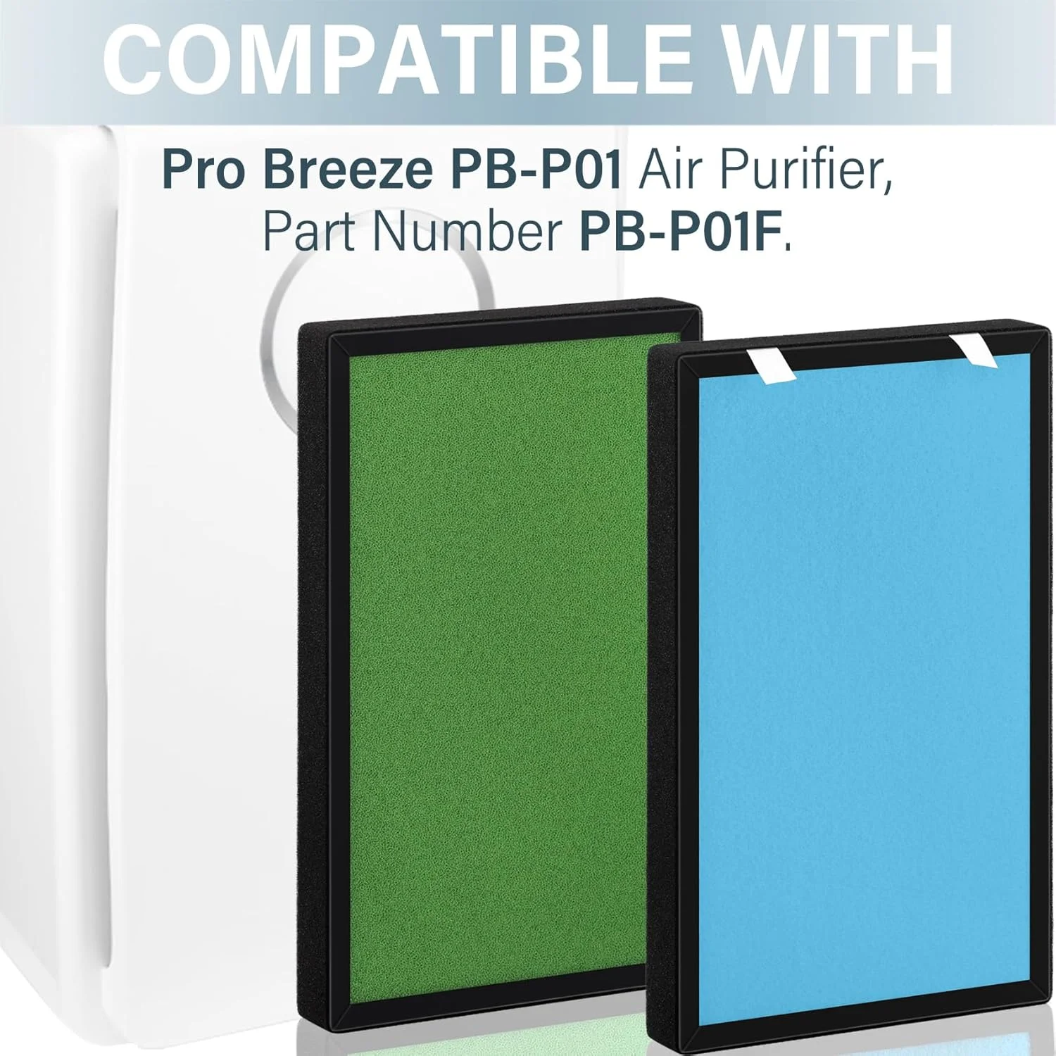 فیلتر جایگزین PB-P01 سازگار با دستگاه تصفیه هوا Pro Breeze PB-P01، PB-P01F و Horizon O2+ P200، فیلتر HEPA H13 فیلتر جایگزین PB-P01 سازگار با دستگاه تصفیه هوا Pro Breeze PB-P01، PB-P01F و Horizon O2+ P200، فیلتر HEPA H13