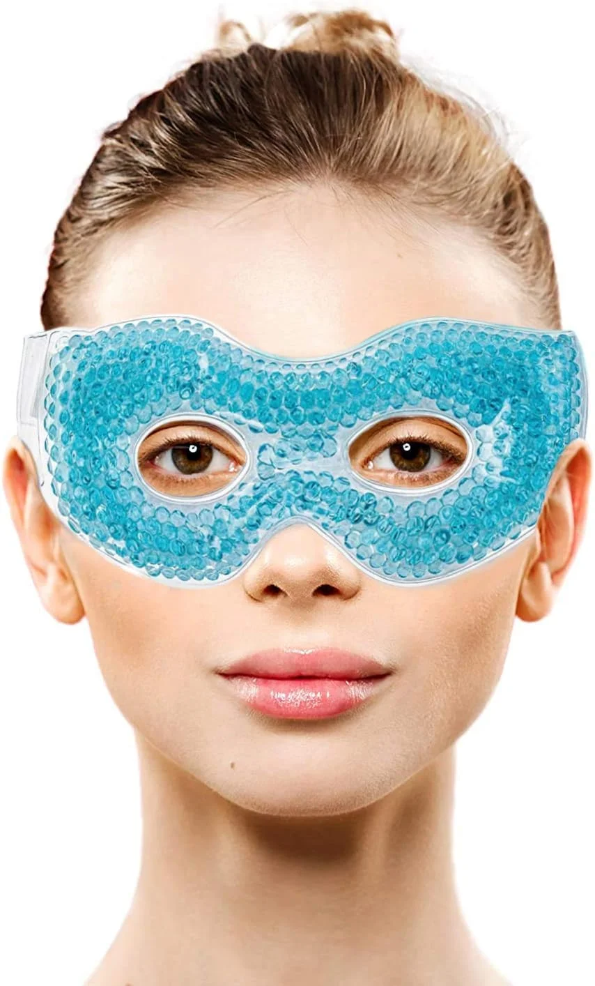 ماسک چشم ژلی Funito با سوراخ های چشم - کمپرس گرم و سرد برای درمان چشم | ماسک چشم خنک کننده برای پف چشم، خشکی چشم، سردرد، میگرن، سیاهی دور چشم، سینوزیت - ماسک صورت چشم قابل استفاده مجدد