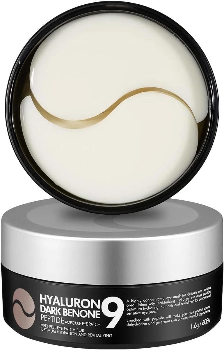 پچ دور چشم آمپولی هیالورون پپتید 9 مدی-پیل 1.6 گرمی (60 عدد) | روشن کننده ناحیه دور چشم، مرطوب کننده و درخشان کننده | مراقبت از پوست کره ای، مناسب برای انواع پوست