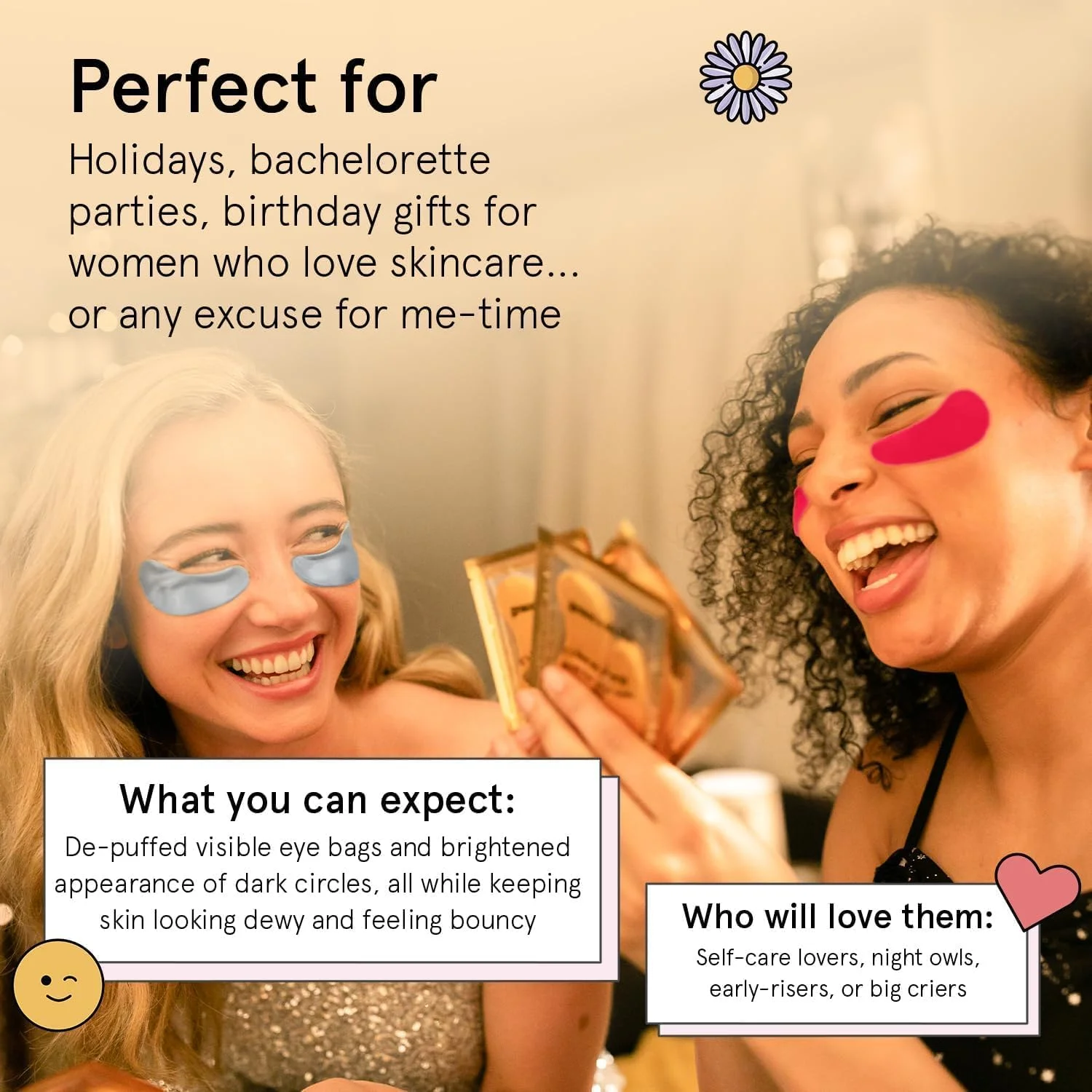 پدهای زیر چشم گریس اند استلا، هدیه کریسمس برای خانم ها (12 جفت)، هدیه کریسمس برای مادر، پدهای چشم برای پف و سیاهی دور چشم، ماسک چشم وگان، هدیه تولد برای خانم ها، هدیه جوراب ساق بلند