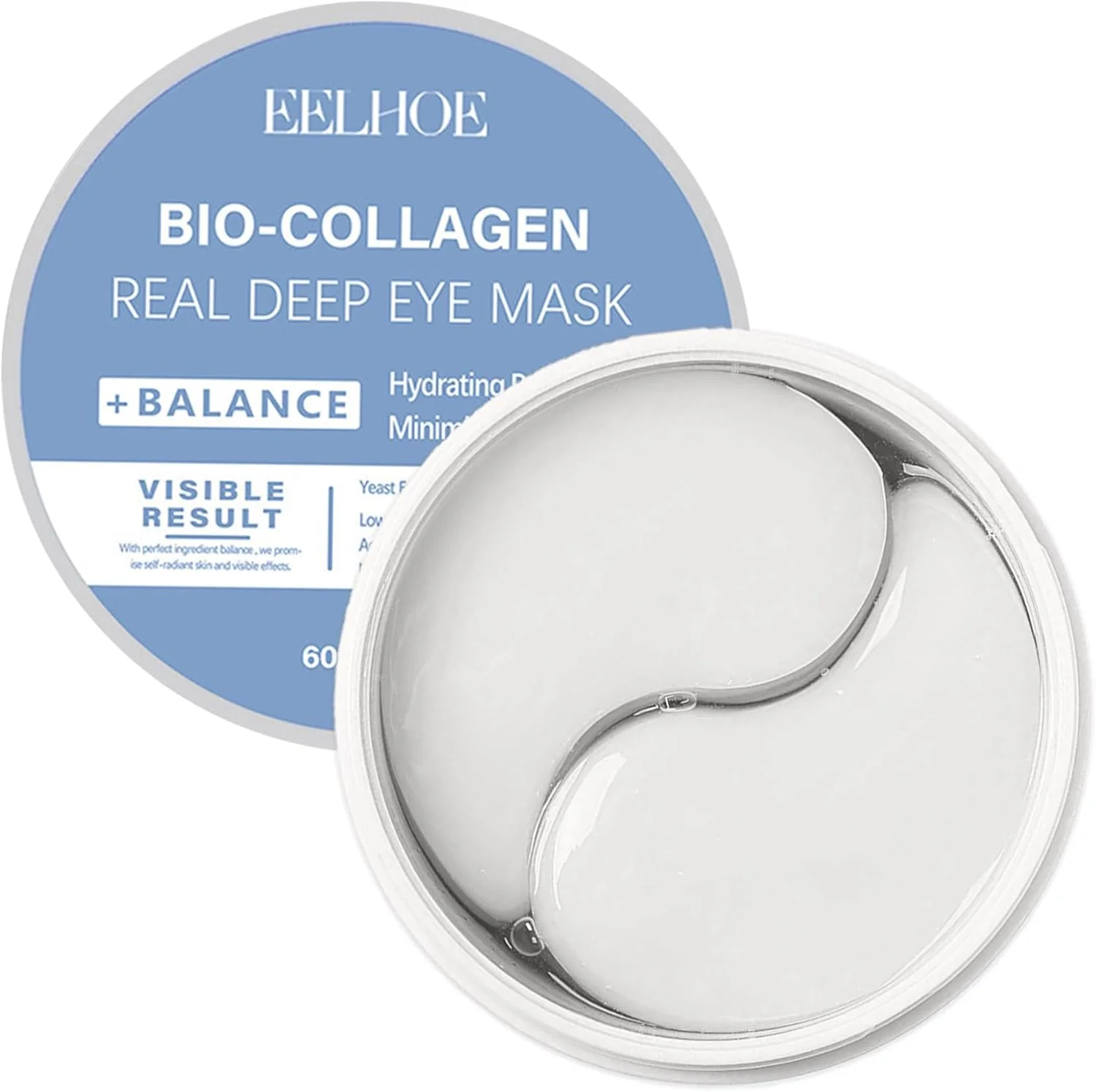 پچ های دور چشم بایو کلاژن - 30 جفت 丨 پچ زیر چشم برای حلقه های تیره، پف کردگی، خطوط ریز 丨 حاوی کلاژن وگان، اسید هیالورونیک، نیاسینامید، ویتامین E 丨 آبرسان، ضد پیری 丨 مراقبت از پوست کره ای