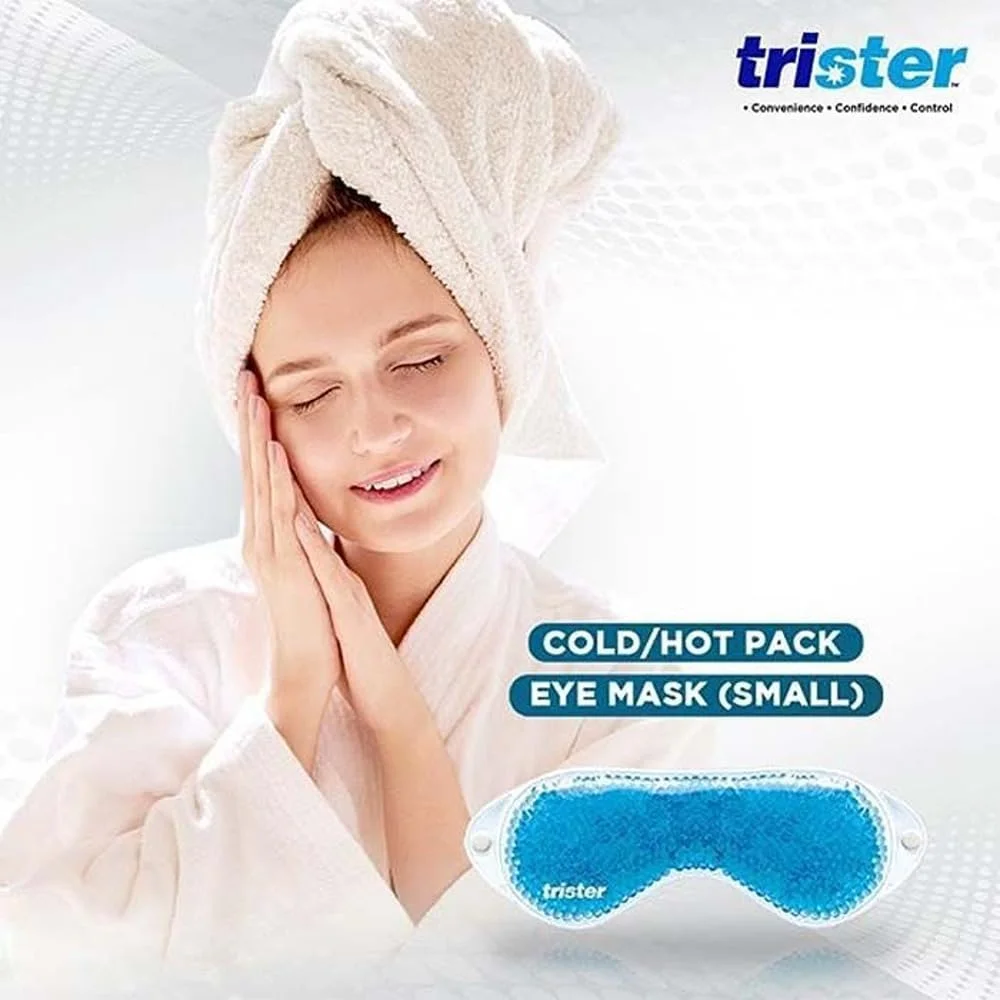 ماسک چشم دانه ای تریستر با قابلیت استفاده سرد و گرم سایز کوچک TS‑598HCB‑EY‑S - درمان تسکین دهنده گرم یا سرد، قابل استفاده در مایکروویو و فریزر، 17×17 سانتی متر، برای کاهش استرس، سیاهی دور چشم و خستگی چشم