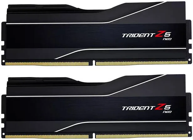 رم دسکتاپ دو کاناله G.Skill Trident Z5 Neo با ظرفیت 64 گیگابایت (2x32GB)، سرعت 6000 MT/s، تاخیر CL30-40-40-96، AMD EXPO، ولتاژ 1.40V، رنگ مشکی | F5-6000J3040G32GX2-TZ5N