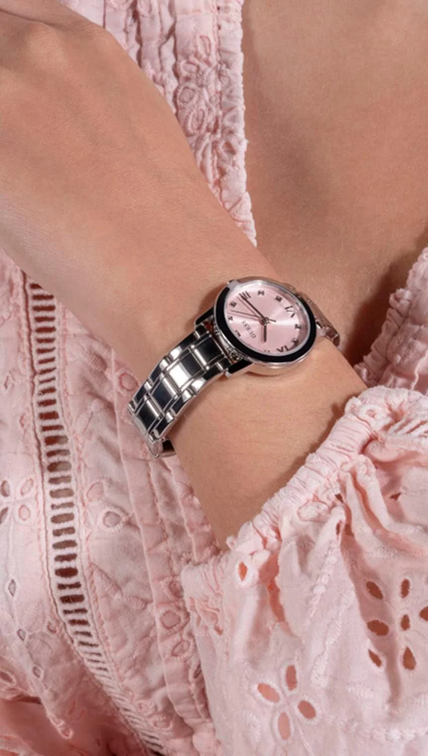 ساعت آنالوگ نقره ای و صورتی زنانه ساعت آنالوگ نقره ای و صورتی زنانه