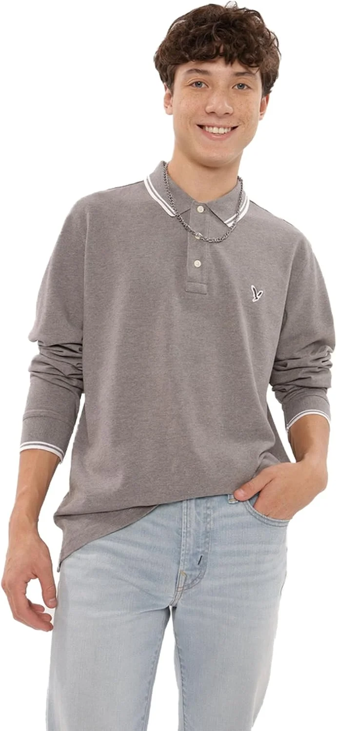 پولوشرت آستین بلند مردانه امریکن ایگل مدل U-0176-3079-006 P-Intl خاکستری سایز XL پولوشرت آستین بلند مردانه امریکن ایگل مدل U-0176-3079-006 P-Intl خاکستری سایز XL