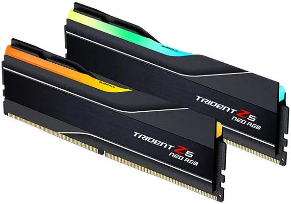 رم دسکتاپ دو کاناله G.SKILL Trident Z5 Neo RGB با ظرفیت 32 گیگابایت (2x16GB) DDR5، سرعت حافظه 6000 مگاهرتز، تاخیر 36-36-36-96، بدون ECC، پروفایل AMD EXPO، 1.35 ولت | F5-6000J3636F16GX2-TZ5NR رم دسکتاپ دو کاناله G.SKILL Trident Z5 Neo RGB با ظرفیت 32 گیگابایت (2x16GB) DDR5، سرعت حافظه 6000 مگاهرتز، تاخیر 36-36-36-96، بدون ECC، پروفایل AMD EXPO، 1.35 ولت | F5-6000J3636F16GX2-TZ5NR