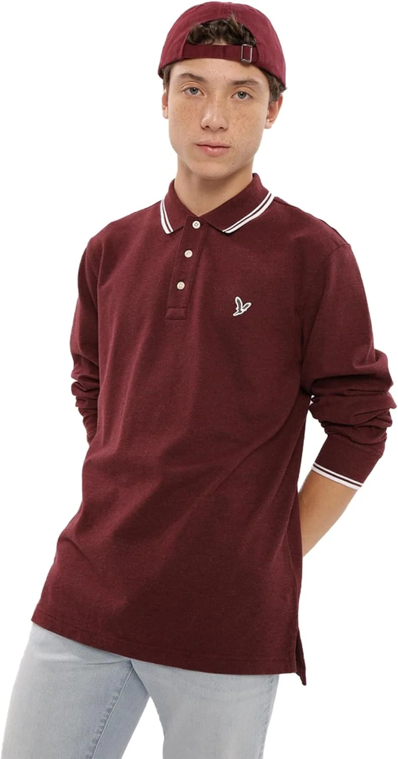 پولوشرت آستین بلند مردانه امریکن ایگل مدل U-0176-3079-104 رنگ زرشکی سایز XXL پولوشرت آستین بلند مردانه امریکن ایگل مدل U-0176-3079-104 رنگ زرشکی سایز XXL