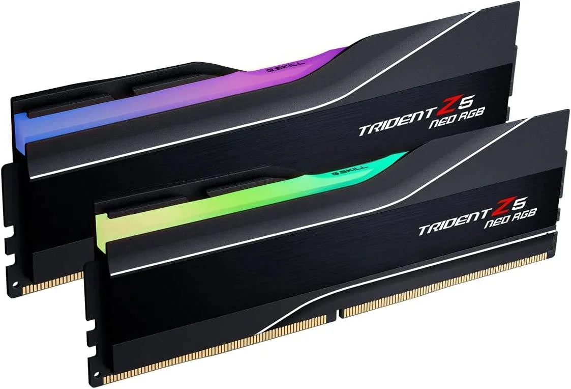 کیت حافظه دسکتاپ دو کاناله 32 گیگابایتی G.Skill Trident Z5 NEO RGB Series (2 x 16GB) DDR5، سرعت حافظه 6000 MT/s، تاخیر CL32-38-38-96، ولتاژ 1.35، AMD EXPO، 288-Pin | F5-6000J3238F16GX2-TZ5NR