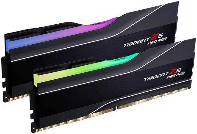G.SKILL Trident Z5 Neo RGB Series 32GB (2x16GB) DDR5 Dual Channel Desktop Memory Kit، سرعت حافظه 8000 MT/s، تاخیر CL38-48-48-128، AMD EXPO، ولتاژ 1.45V، مشکی | F5-8000J3848H16GX2-TZ5NR G.SKILL Trident Z5 Neo RGB Series 32GB (2x16GB) DDR5 Dual Channel Desktop Memory Kit، سرعت حافظه 8000 MT/s، تاخیر CL38-48-48-128، AMD EXPO، ولتاژ 1.45V، مشکی | F5-8000J3848H16GX2-TZ5NR