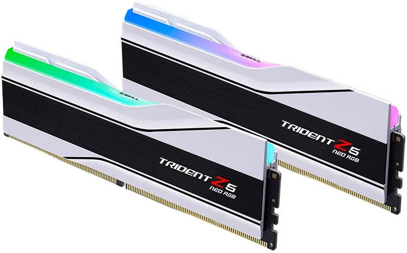 کیت حافظه دسکتاپ دو کاناله G.SKILL Trident Z5 Neo RGB Series 32GB (2x16GB) DDR5، سرعت حافظه 8000 MT/s، تاخیر CL38-48-48-128، AMD EXPO، ولتاژ 1.45V، سفید | F5-8000J3848H16GX2-TZ5NRW کیت حافظه دسکتاپ دو کاناله G.SKILL Trident Z5 Neo RGB Series 32GB (2x16GB) DDR5، سرعت حافظه 8000 MT/s، تاخیر CL38-48-48-128، AMD EXPO، ولتاژ 1.45V، سفید | F5-8000J3848H16GX2-TZ5NRW
