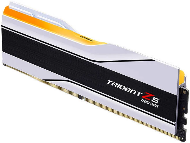 G.SKILL Trident Z5 Neo RGB Series کیت حافظه دسکتاپ 64 گیگابایتی (2x32GB) DDR5 دو کاناله، سرعت حافظه 6000 MT/s، تاخیر CL30-36-36-96، AMD EXPO، ولتاژ 1.40V، سفید | F5-6000J3036G32GX2-TZ5NRW G.SKILL Trident Z5 Neo RGB Series کیت حافظه دسکتاپ 64 گیگابایتی (2x32GB) DDR5 دو کاناله، سرعت حافظه 6000 MT/s، تاخیر CL30-36-36-96، AMD EXPO، ولتاژ 1.40V، سفید | F5-6000J3036G32GX2-TZ5NRW