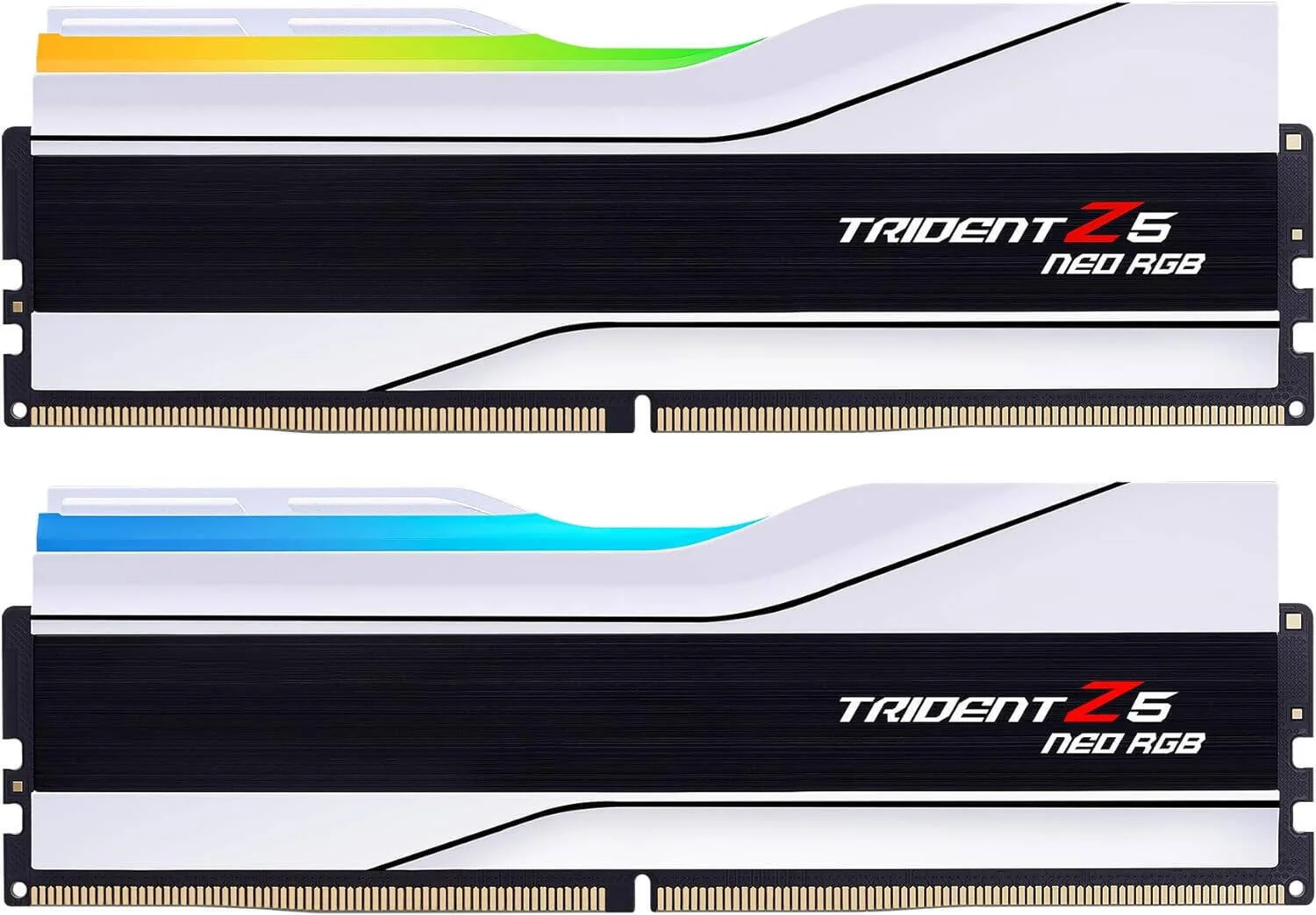 جی.اسکیل Trident Z5 Neo RGB Series کیت حافظه دسکتاپ دو کاناله DDR5 با ظرفیت 64 گیگابایت (2x32GB)، سرعت حافظه 6000 MT/s، تاخیر CL36-36-36-96، Intel XMP/AMD EXPO، ولتاژ 1.35، سفید | F5-6000J3636F32GX2-TZ5NRW