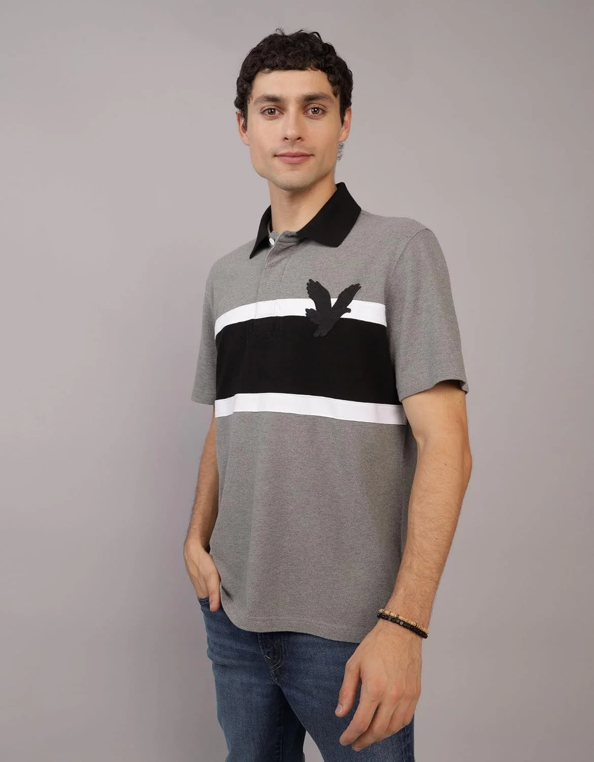 تی شرت مردانه آمریکن ایگل مدل 3769 P Intl Ss Rugby Colorblock تی شرت مردانه آمریکن ایگل مدل 3769 P Intl Ss Rugby Colorblock