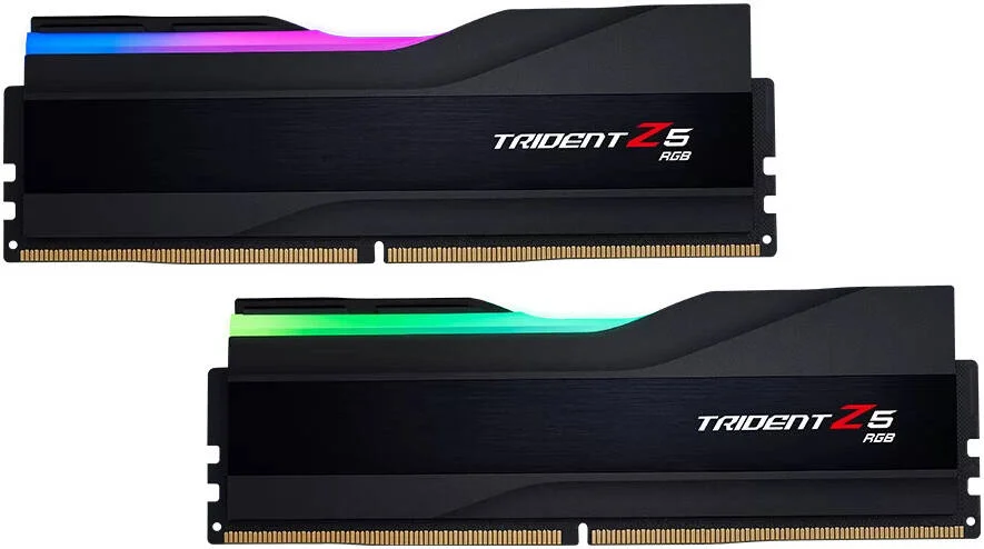 کیت حافظه دسکتاپ دو کاناله G.SKILL Trident Z5 RGB Series با ظرفیت 32 گیگابایت (16GBx2) DDR5، سرعت حافظه 6000 MT/s، تاخیر CL30-40-40-96، ولتاژ 1.35، Intel XMP 3.0، مشکی | F5-6000J3040F16GX2-TZ5RK