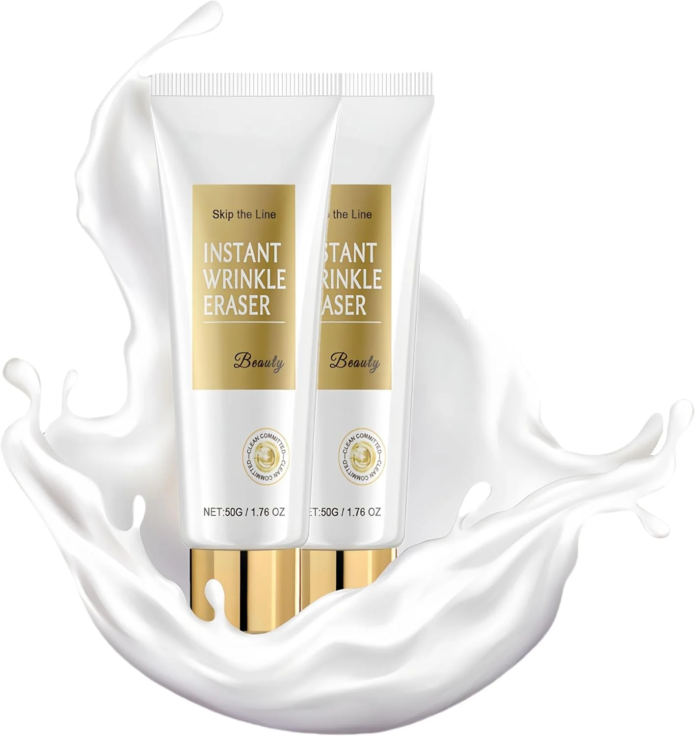 کرم سفت کننده پوست و لیفت فوری صورت، سرم رفع چروک فوری، لوسیون ضد پیری صورت و بدن، کرم دور چشم ضد پیری (2 عدد)