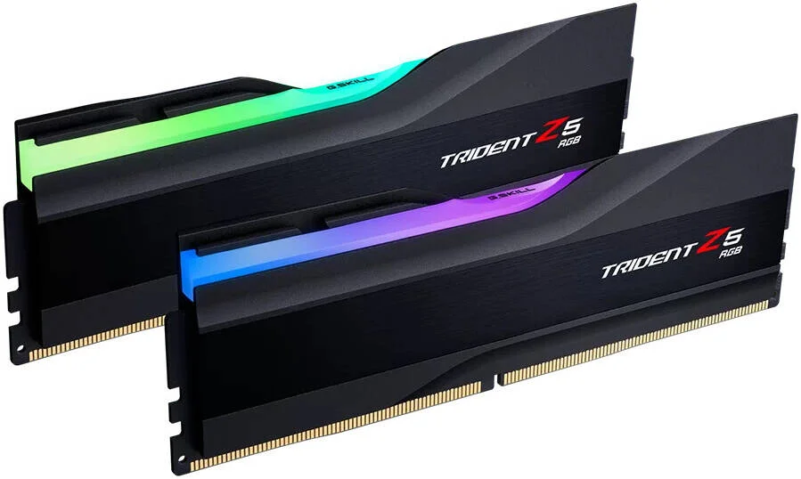 G.SKILL Trident Z5 RGB Series 48GB (2x24GB) DDR5 Dual Channel Desktop، سرعت حافظه 6400 MT/s، تاخیر CL32-39-39-102، ولتاژ 1.35V، Intel XMP 3.0، مشکی | F5-6400J3239F24GX2-TZ5RK