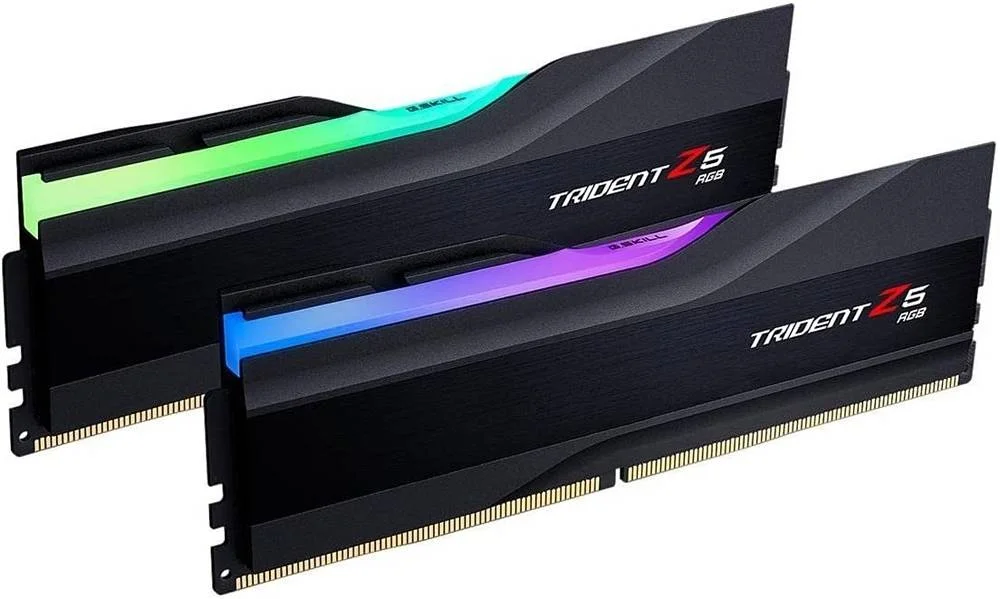 کیت حافظه دسکتاپ دو کاناله 64 گیگابایتی (2 عدد 32 گیگابایتی) G.Skill Trident Z5 RGB Series DDR5، سرعت حافظه 6000 مگاهرتز، تاخیر CL36 CAS، ولتاژ 1.35 ولت، Intel XMP 3.0، 288-Pin، مشکی مات | F5-6000J3636F32GX2-TZ5RK
