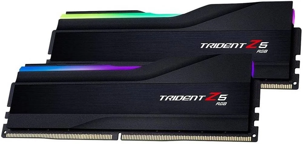 کیت حافظه دسکتاپ دو کاناله 64 گیگابایتی (2 عدد 32 گیگابایتی) G.Skill Trident Z5 RGB Series DDR5، سرعت حافظه 6000 مگاهرتز، تاخیر CL36 CAS، ولتاژ 1.35 ولت، Intel XMP 3.0، 288-Pin، مشکی مات | F5-6000J3636F32GX2-TZ5RK