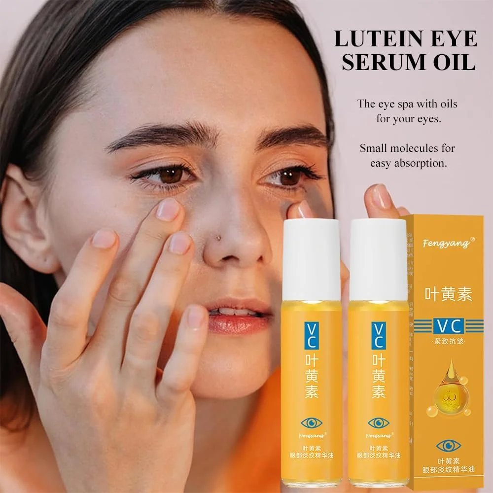روغن اسانس چشم لوتئین Fengyang VC، روغن سفت کننده دور چشم، غلطک چشم ضد تیرگی، مراقبت چند منظوره زنانه برای پف زیر چشم، حلقه های تیره، چروک، بسته 2 عددی