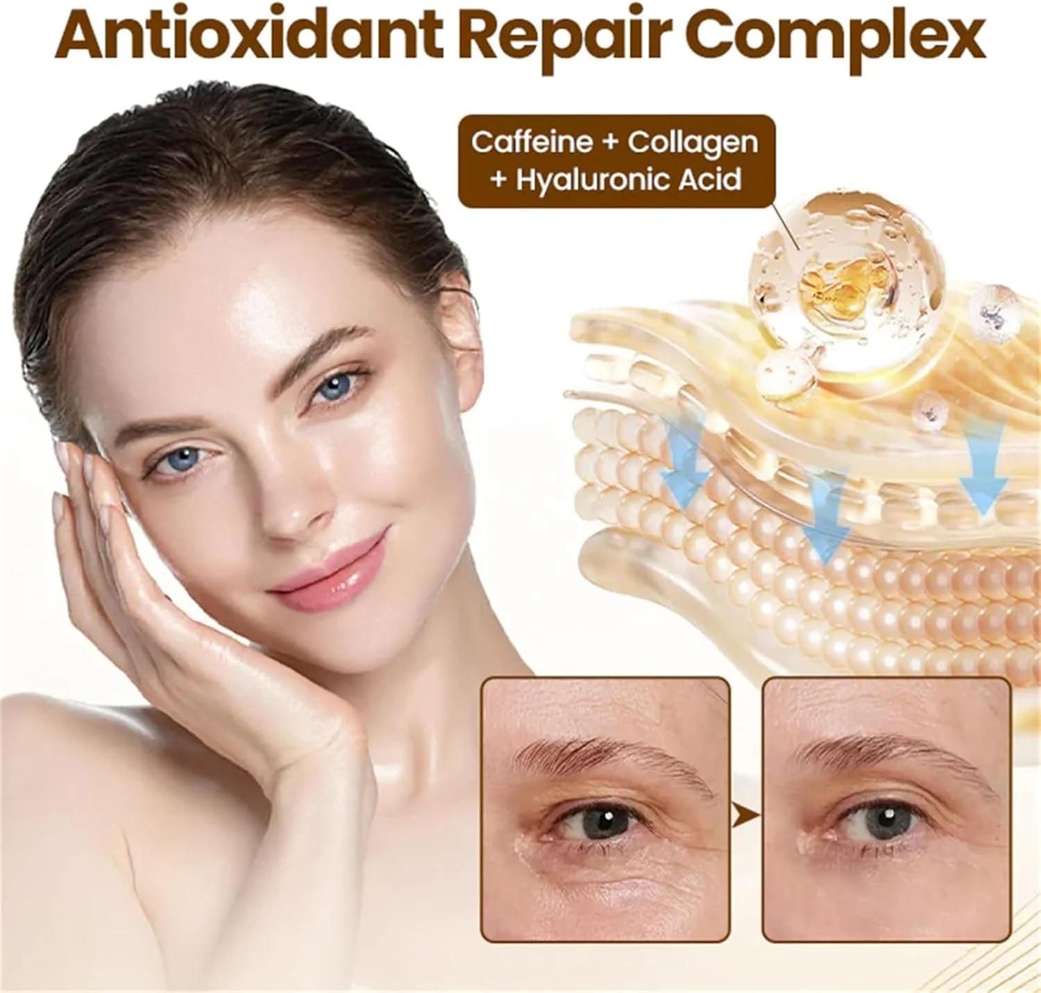 سرم ضد چروک لیفتورا 10 ثانیه، سرم سفت کننده ضد چروک، اثر لیفتینگ فوری، صاف کننده خطوط ریز، مرطوب کننده عمیق، ملایم و غیر تحریک کننده، برای سیاهی دور چشم، پف و کیسه های زیر چشم (5 عدد)