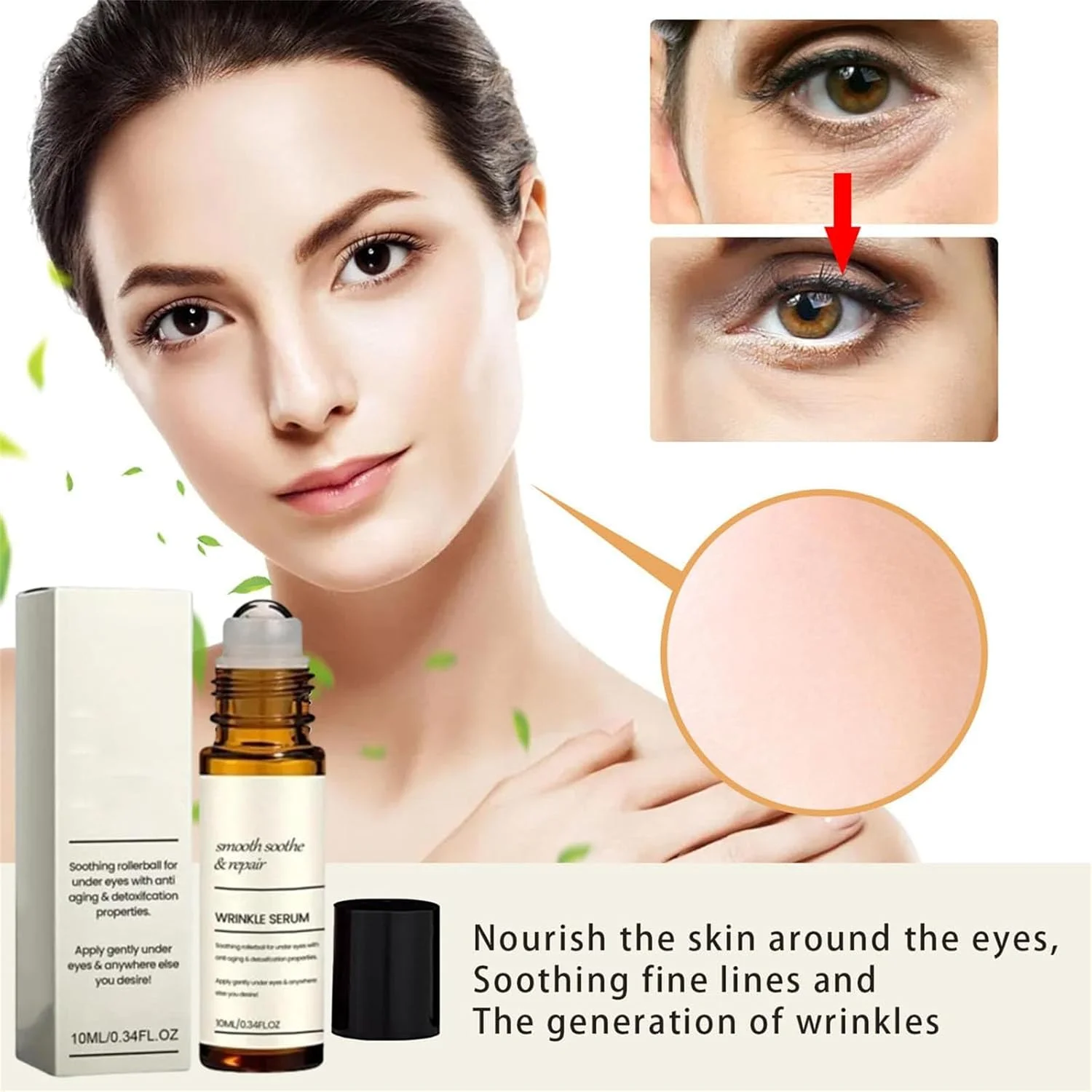 سرم ضد چروک لیفتورا 10 ثانیه، سرم سفت کننده ضد چروک، اثر لیفتینگ فوری، صاف کننده خطوط ریز، مرطوب کننده عمیق، ملایم و غیر تحریک کننده، برای سیاهی دور چشم، پف و کیسه های زیر چشم (5 عدد)