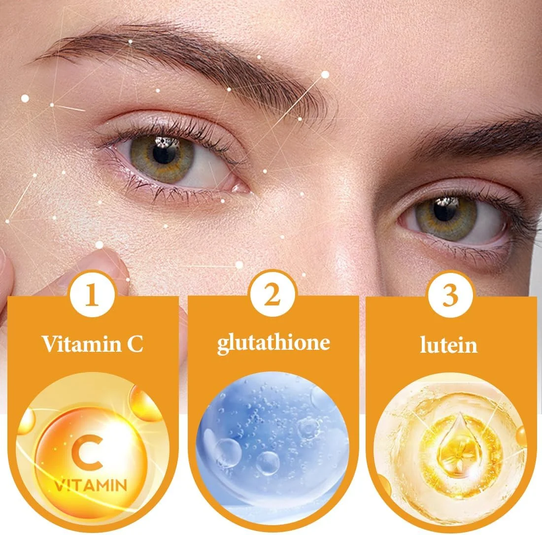 روغن سرم لوتئین ضد چروک، سرم ضد چروک Vc، روغن لوتئین ضد چروک Vc، سرم ضد پیری چشم برای رفع چین و چروک، پف و سیاهی دور چشم، بسته 4 عددی