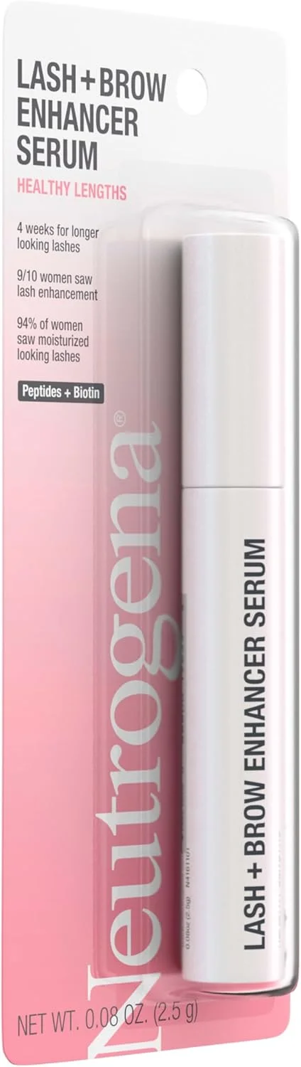 سرم تقویت کننده مژه و ابرو نوتروژینا هلثی، مناسب بزرگسالان، فرموله شده با بیوتین و پپتیدها؛ سرم مغذی و حالت دهنده برای بهبود ظاهر مژه ها و ابروها، 2.4 میلی لیتر